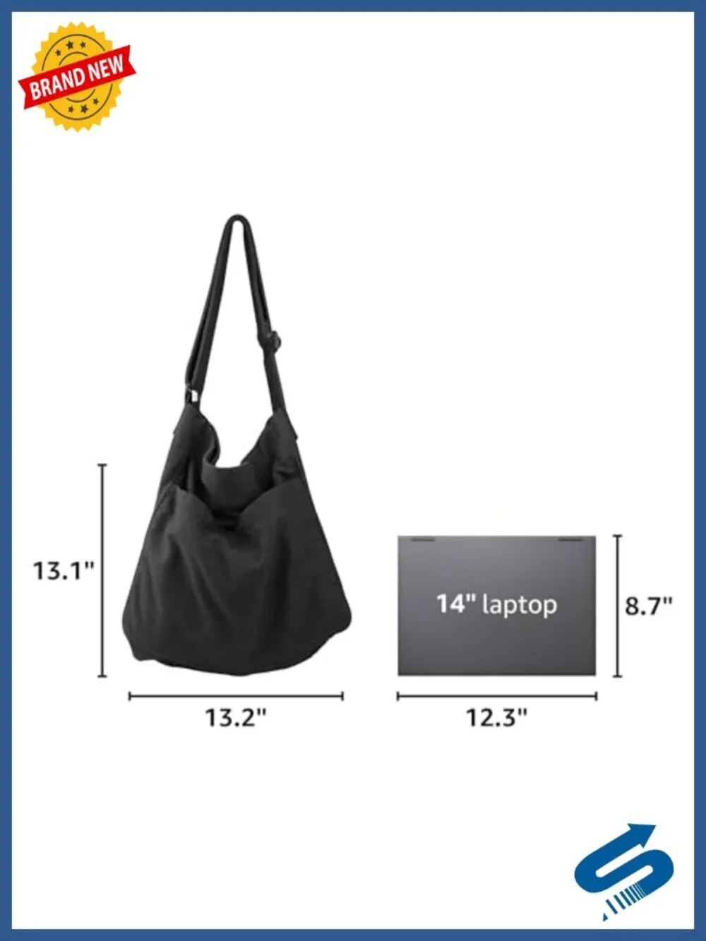 Canvas Hobo Crossbody Shoulder Tote Bag Multi-pocket Casual Purse Messenger
